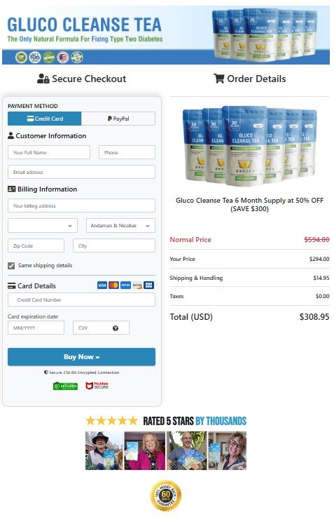 Gluco Cleanse Tea Order-Page